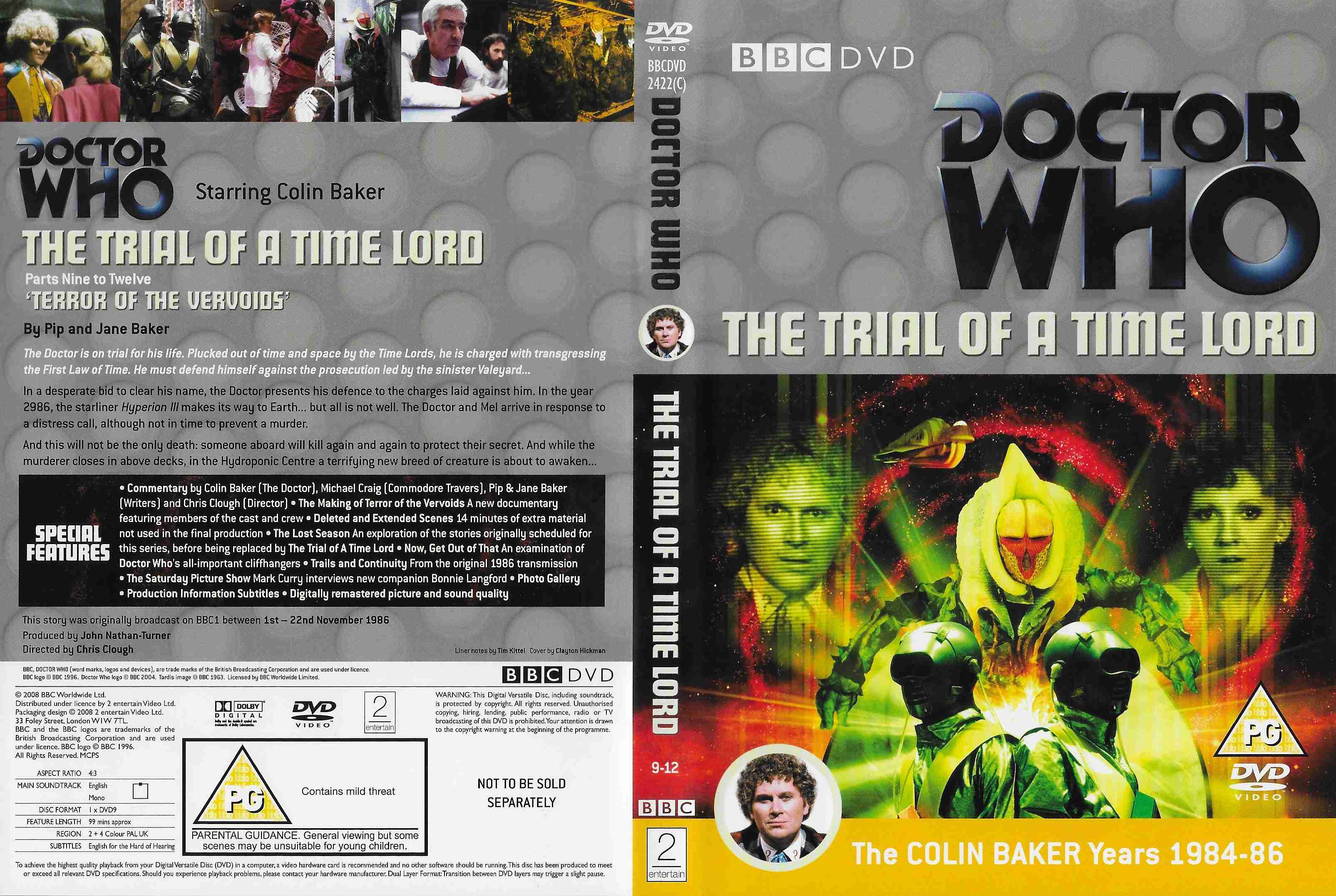 Picture of BBCDVD 2422C Doctor Who - The trial of a Time Lord - Parts 9-12 - Terror Of The Vervoids by artist Pip and Jane Baker from the BBC records and Tapes library